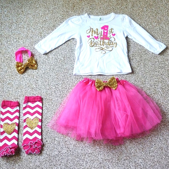 Girls First Birthday Outfit Size 2T - Picture 1 of 3